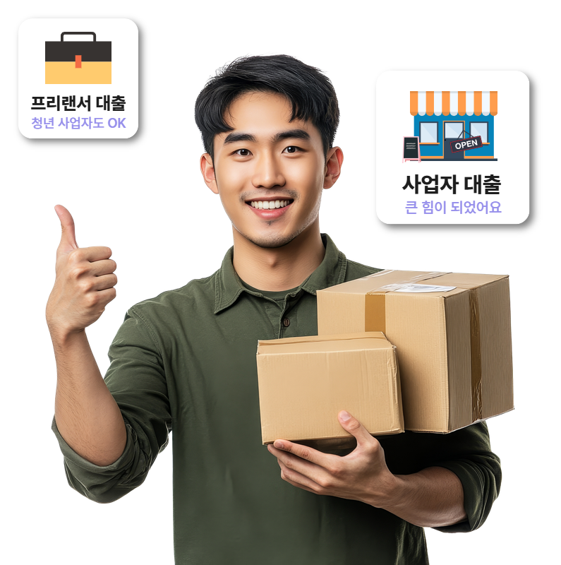 사업자 대출 및 프리랜서 대출 이미지 입니다.,